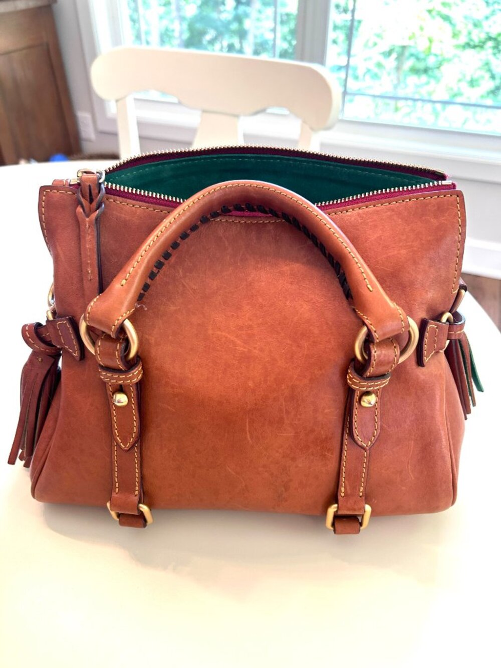 Dooney & Bourke Florentine Satchel Mini Bag with signature Interior. - Picture 11 of 13